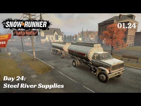 SnowRunner Hard Mode - R01 E24 - Steel River Supplies