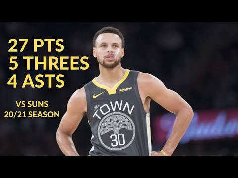 Stephen Curry 27 Pts 5 Threes 4 Rebs 4 Asts Highlights vs Phoenix Suns | NBA  20/21 Season