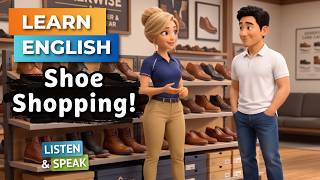 Learn English Conversation - Randy Goes Shopping For Shoes (Listen & Repeat exercises...)