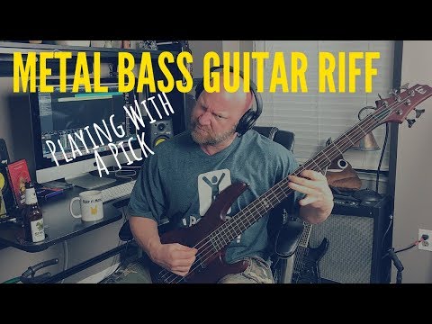 BASS GUITAR PRACTICE RIFF: Picking Lesson (Metal)