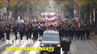 POLIZEI-GROßEINSATZ bei DEMO in Wiener Innenstadt | 26.10.2021