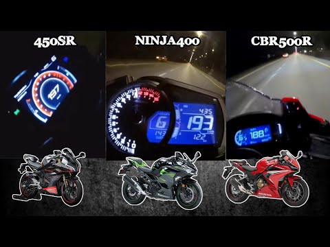 CFMOTO 450SR 🆚️ Kawasaki Ninja 400 🆚️ Honda CBR500R | Stock Acceleration Top Speed