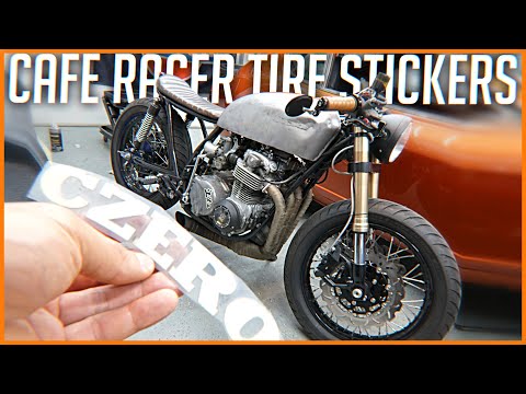 Cafe Racer Gets Tire Stickers - 1975 Honda CB550 Cafe Racer Build Pt. 82