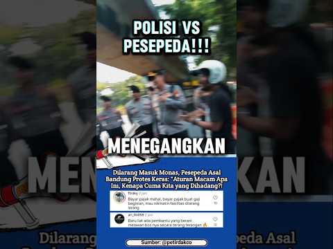 DETIK-DETIK MOMEN PESEPEDA DIHADANG POLISI SAAT MAU MASUK AREA MONAS⁉️ #shorts