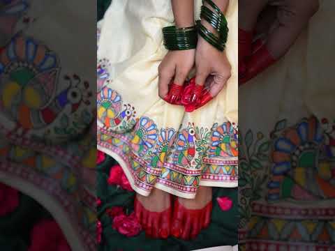 madhubani painting saree and kurta | hand-painted | mithila painting | madhubani art | folk art