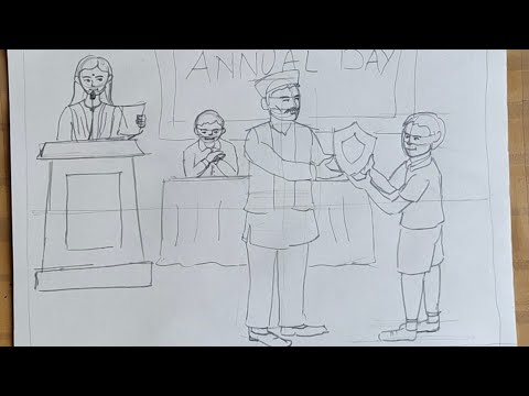 #Memorydrawing  How to draw a memory drawing on school annual function for elementary & intermediate