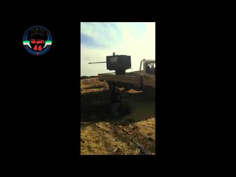 استهداف تحصينات قوات النظام في جبهة المغير في ريف حماة بواسطة مدفع 37 من قبل الفرقة 46