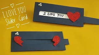 I love you Slider card tutorial  Heart slider card