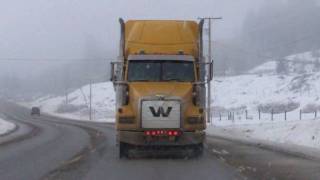 preview picture of video 'Western Star - 80kph in Reverse! Central BC, 19 Dec 09'