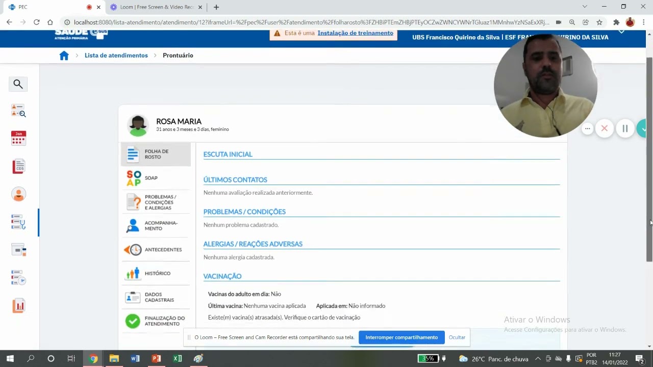 Registro da Consulta de Pré Natal, médico, enfermeiro e dentista PREVINE BRASIL