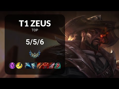 T1 Zeus Lucian vs Quinn TOP - KR CHALLENGER Patch 13.13