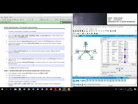 9.3.1.2. Packet Tracer Simulation - TCP and UDP Communications #ProdiTIUMB