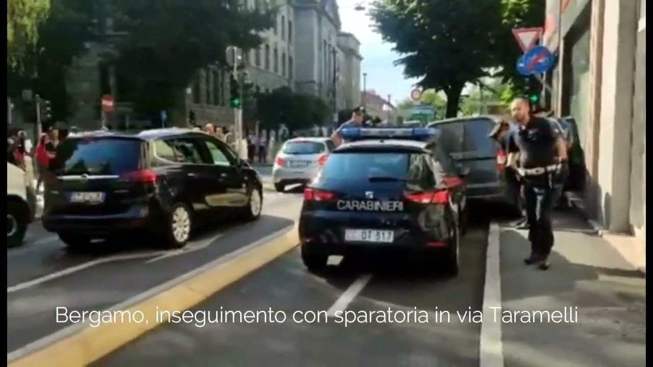 Bergamo, inseguimento con sparatoria con arresto in via Taramelli