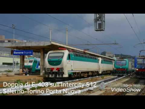 Doppia di E-403 016 - 017 sull'IC in partenza da Genova Brignole