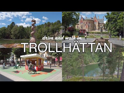 Sweden: Roadtrip and sightseeing in Trollhättan  [4K 60fps] #trollhättan #sweden #walkingtour