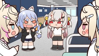 【手描き】うるさい兎さん【百鬼あやめ/兎田ぺこら/Fuwawa/Mococo/さくらみこ/ホロライブ切り抜き/切り抜き漫画】