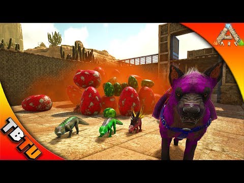 THE HATCHENING! EPIC HYAENODON COLOR MUTATION! ARK COLOR MUTATIONS! ARK Survival Scorched Earth