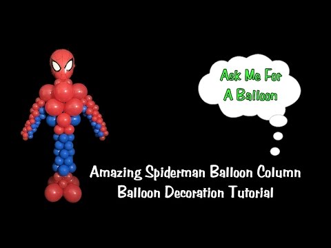Spiderman Balloon Column - Balloon Decoration Tutorial Video