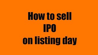 how to sell IPO on listing day in ICICI direct
