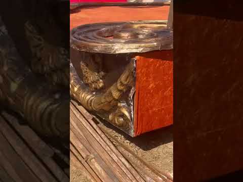 Golden wooden wedding entri palki, size/dimension: 5.75 feet