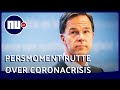 Rutte spreekt na ministerraad pers toe over coronacrisis