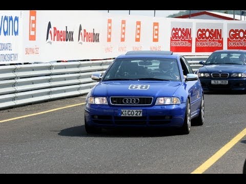 B5 Audi S4 Stage III Biturbo quattro on race track HPDE / Trackday at the Most Autodrom