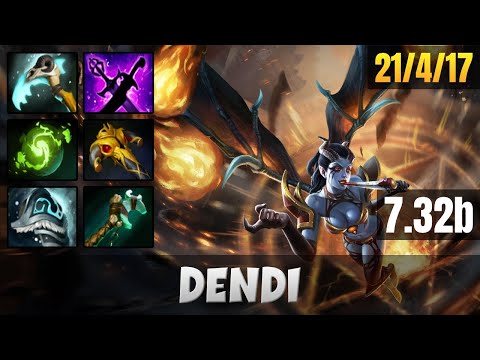 DENDI Queen of Pain MID LANE Gameplay WITH 21 KILLS | Dota 2 Full Game