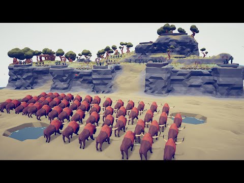 50x ARMY vs 61x GIANT BISON - TOTALLY ACCURATE BATTLE SIMULATOR | TABS