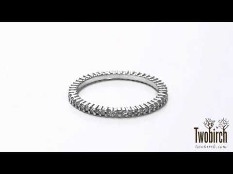 Stackable 1.5mm Double Shared Prong Eternity Ring - TwoBirch -TB-ETR-0004-WG-F