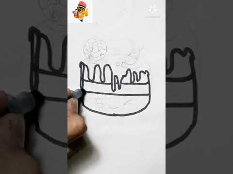 DRAW A CUTE TASTY CAKE MADE BY HUZAIFA KI SKETCHBOOK...