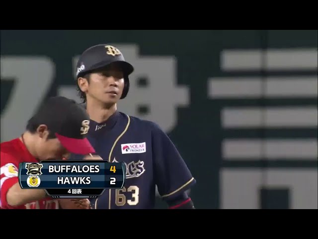 4回表 バファローズ中村がタイムリー2塁打!! 「帆足キラー」の本領発揮!! 2014/7/9 H-Bs
