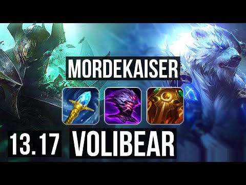 MORDEKAISER vs VOLIBEAR (TOP) | 9/1/6, Legendary | TR Grandmaster | 13.17