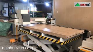 Holztek. MÁY CNC NÉTING IN TEM THAY DAO TỰ ĐỘNG TẠI CTY NỘI THẤT 190