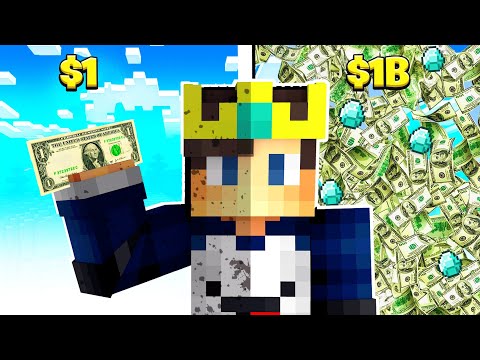 I BECOME A BILLIONAIRE With ONE DOLLAR in This Minecraft SMP