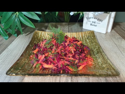 Fresh Beetroot & Carrot Salad | Raw Vegan Salad | سلطة شمندر بالجزر