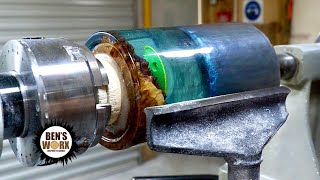 Turning The JETSONS Ship into a Vase - Burl Resin Art