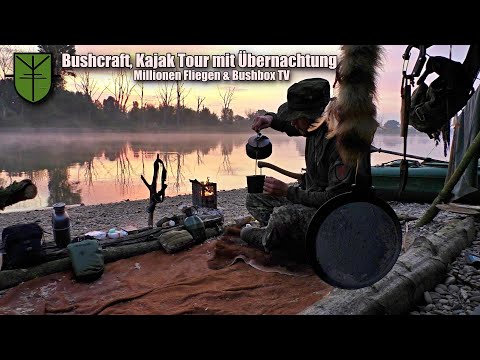 Bushcraft, Kajak Übernachtung mit Lagerfeuer, Kaffee und Sonnenaufgang