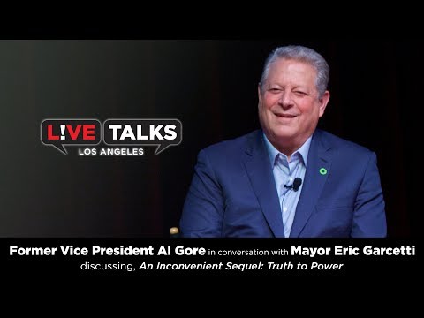 Former Vice President Al Gore in conversation with Mayor Eric Garcetti at Live Talks LA