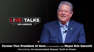 Former Vice President Al Gore in conversation with Mayor Eric Garcetti at Live Talks LA