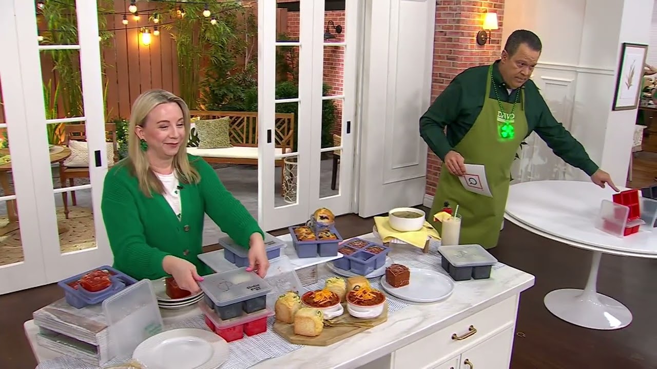 W&P Set of 2 4-Cube Silicone Cup Cube Freezer Trays w/ Lids on QVC