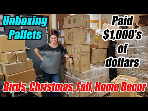 Unboxing a towering pallet of Home goods - Birds, Christmas & Halloween - checkout what we got!