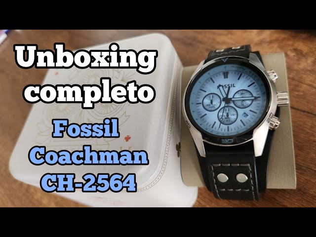 Vídeo relacionado con Fossil Reloj para Hombre Coachman, Movimiento cronógrafo de Cuarzo, Caja de Acero Inoxidable Plateado de 45mm con Correa de Piel auténtica, CH2564
