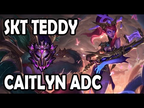 SKT Teddy Caitlyn vs Pyke & Yuumi (ADC) Ranked Master Korea