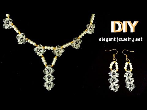 How to make bride jewelry set. Bridal jewelry set. Wedding jewelry making . Beading tutorial