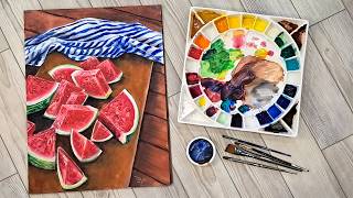 Use Up The BAD Paper! Watermelon Still Life in Gouache