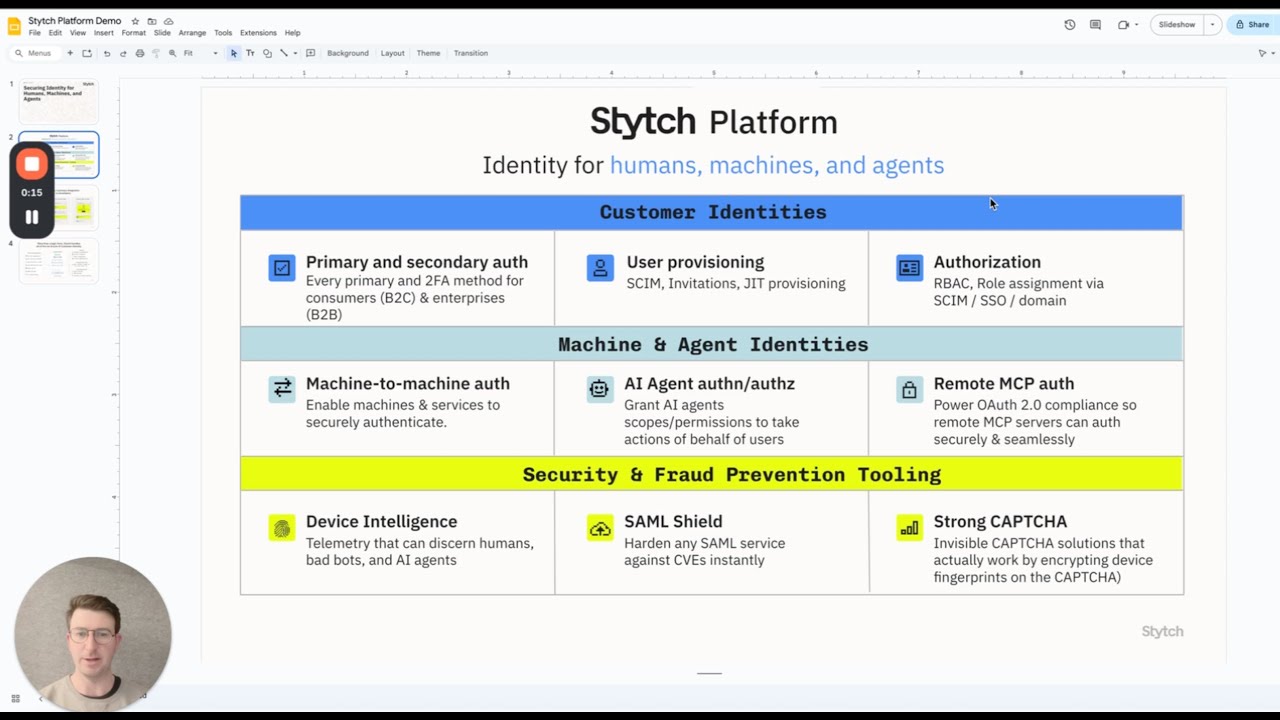 Stytch Demo: Auth and Security for Users and AI Agents