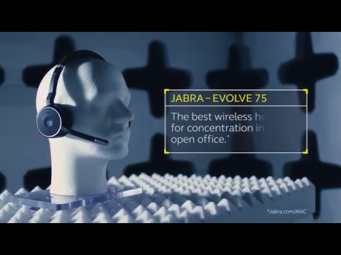 Ausinės JABRA Evolve 75+ UC Stereo, Bluetooth 4.2, 18 valandų veikimo laikas, juodos / JABRA-404 / 7599-838-199 video