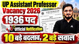 UP Assistant Professor Vacancy 2026 | UP Assistant Professor New Chang