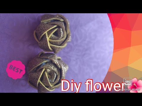 diy Flower🌺 with glitter foam sheet easy and quick🥰