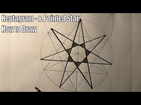 Heptagram - Heptagon 7 Pointed Star How to Draw